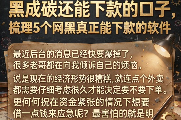 黑成碳还能下款的口子，梳理5个网黑真正能下款的软件