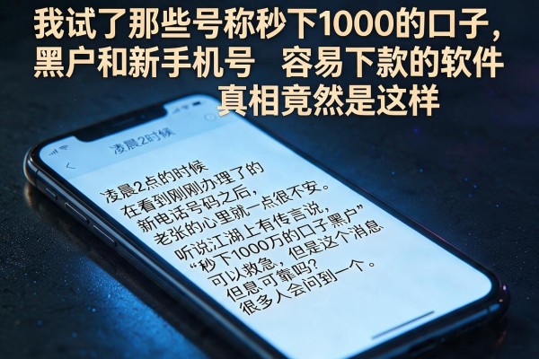 我试了那些号称秒下1000的口子，黑户和新手机号容易下款的软件真相竟然是这样