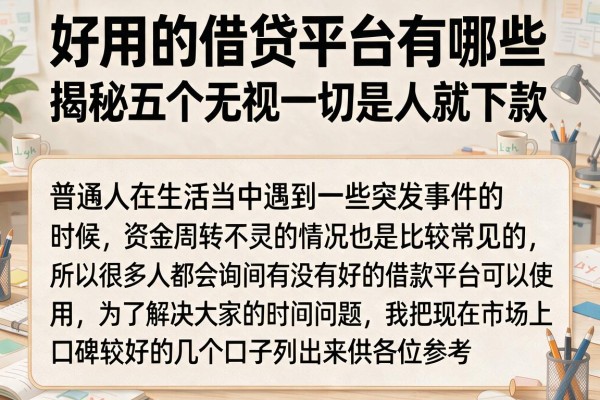 好用的借贷平台有哪些，揭秘五个无视一切是人就下款
