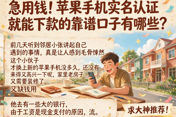 急用钱！苹果手机实名认证就能下款的靠谱口子有哪些？求大神推荐！
