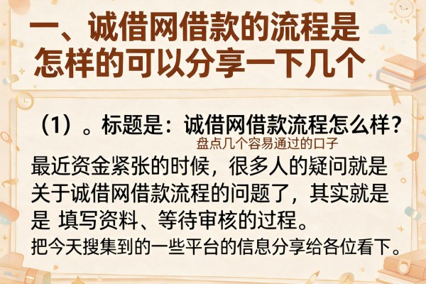 诚借网借款流程怎么样？盘点几个容易通过的口子