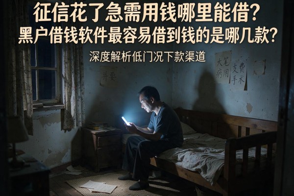 征信花了急需用钱哪里能借？黑户借钱软件最容易借到钱的是哪几款？深度解析低门槛下款渠道