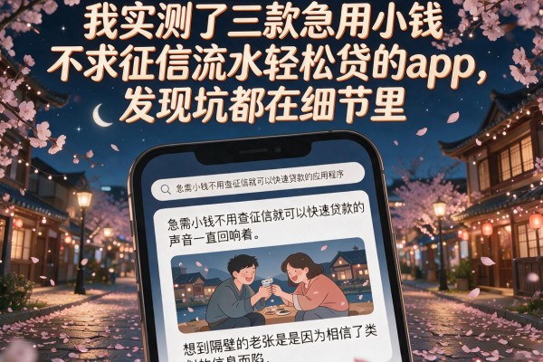 我实测了三款急用小钱不求征信流水轻松贷的app，发现坑都在细节里